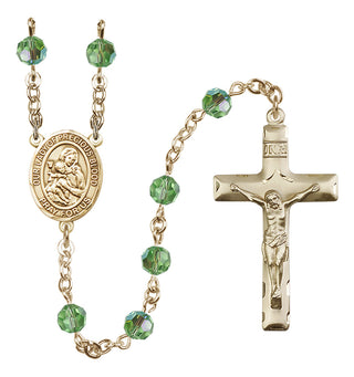 14 Karat Gold-Filled 6mm Austrian Crystal Our Lady of the Precious Blood Rosary in Peridot