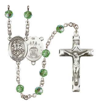 Sterling Silver 6mm Saint George / Air Force Rosary