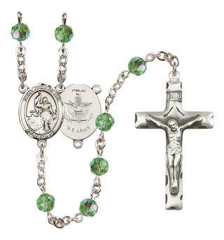 Sterling Silver 6mm Saint Joan of Arc / Army Rosary