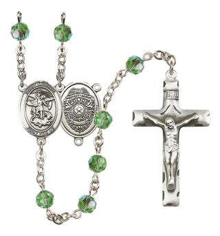 Sterling Silver 6mm Saint Michael the Archangel/Policeman Rosary