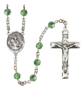 Sterling Silver 6mm Austrian Crystal San Ramon Nonato Rosary in Peridot
