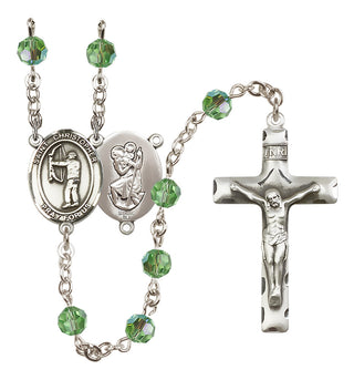 Sterling Silver 6mm Saint Christopher/Archery Rosary