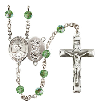 Sterling Silver 6mm Saint Christopher/Water Polo Women Rosary