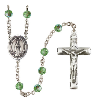 Sterling Silver 6mm Virgen de Fatima  Engraved Catholic Rosaries