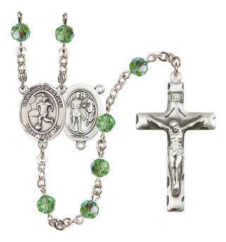 Sterling Silver 6mm Saint Sebastian/Soccer-Women Rosary