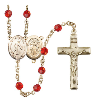 14kt Gold Filled 6mm Saint Sebastian/Basketball Rosary