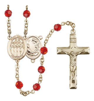 14 Karat Gold 6mm Austrian Crystal Saint Cecilia / Choir Rosary in Ruby