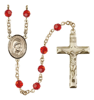 14 Karat Gold 6mm Austrian Crystal Saint Teresa of Calcutta Rosary in Ruby