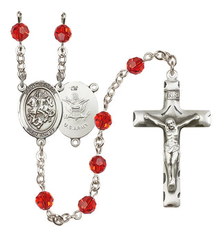 Sterling Silver 6mm Saint George / Army Rosary