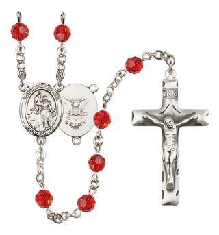 Sterling Silver 6mm Saint Joan of Arc / Navy Rosary