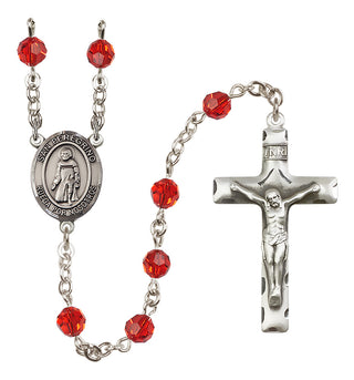 Sterling Silver 6mm Austrian Crystal San Peregrino Rosary in Ruby