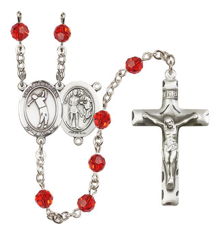 Sterling Silver 6mm Saint Sebastian/Golf Rosary