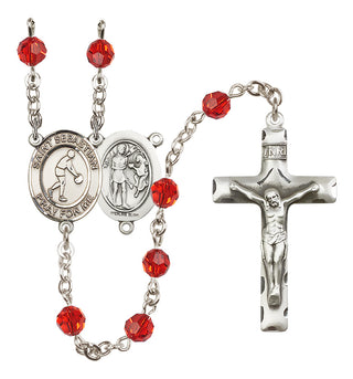 Sterling Silver 6mm Saint Sebastian/Basketball Rosary