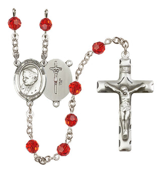 Sterling Silver 6mm Austrian Crystal Pope Emeritace Benedict XVI Rosary in Ruby