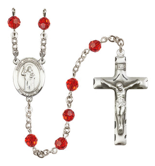 Sterling Silver 6mm Saint Columbkille  Engraved Catholic Rosaries