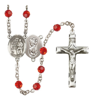 Sterling Silver 6mm Saint Christopher / Karate Rosary