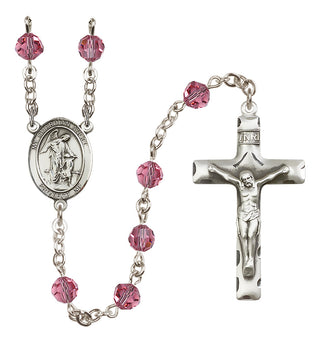 Sterling Silver 6mm Guardian Angel w/Child  Engraved Catholic Rosaries