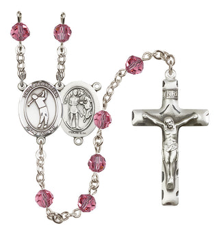Sterling Silver 6mm Saint Sebastian/Golf Rosary