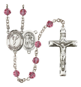 Sterling Silver 6mm Saint Sebastian/Cheerleading Rosary