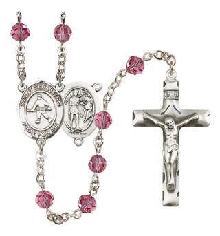 Sterling Silver 6mm Saint Sebastian/Field Hockey Rosary