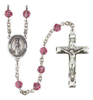 Sterling Silver 6mm Virgen de Fatima  Engraved Catholic Rosaries