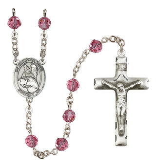 Sterling Silver 6mm Guardian Angel Protector  Engraved Catholic Rosaries