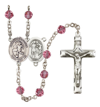 Sterling Silver 6mm Saint Sebastian/Soccer-Women Rosary