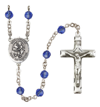 Sterling Silver 6mm San Antonio  Engraved Catholic Rosaries