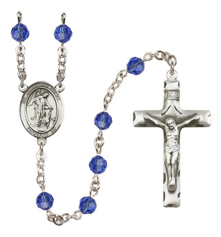 Sterling Silver 6mm Guardian Angel w/Child  Engraved Catholic Rosaries