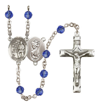 Sterling Silver 6mm Saint Christopher / Karate Rosary