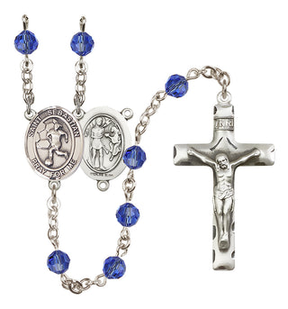 Sterling Silver 6mm Saint Sebastian/Soccer-Women Rosary