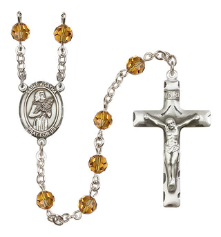 Sterling Silver 6mm Saint Agatha  Engraved Catholic Rosaries