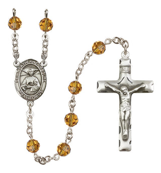 Sterling Silver 6mm Saint Catherine Laboure  Engraved Catholic Rosaries