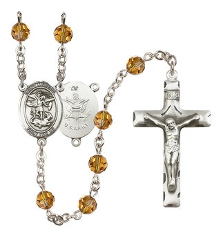 Sterling Silver 6mm Saint Michael / Army Rosary