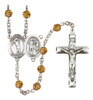 Sterling Silver 6mm Saint Sebastian/Golf Rosary