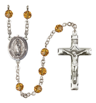 Sterling Silver 6mm Virgen de Guadalupe Rosary