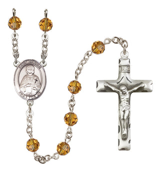 Sterling Silver 6mm Saint Gerald  Engraved Catholic Rosaries