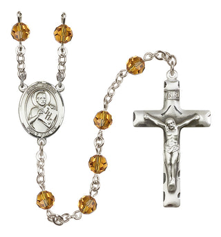 Sterling Silver 6mm Saint Viator of Bergamo  Engraved Catholic Rosaries