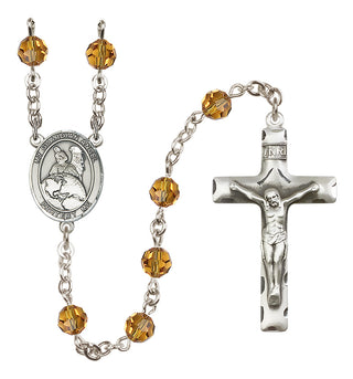 Sterling Silver 6mm Guardian Angel Protector  Engraved Catholic Rosaries