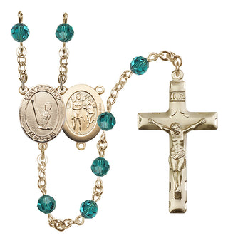 14 Karat Gold-Filled 6mm Austrian Crystal Saint Sebastian/Gymnastics Rosary in Zircon