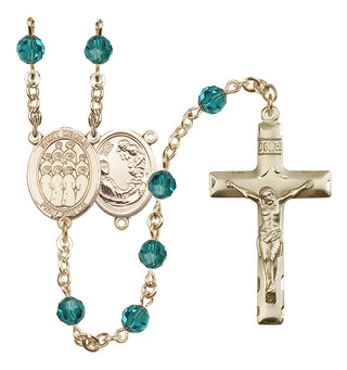 14 Karat Gold-Filled 6mm Austrian Crystal Saint Cecilia / Choir Rosary in Zircon