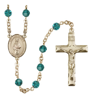 14 Karat Gold-Filled 6mm Austrian Crystal Our Lady of Hope Rosary in Zircon