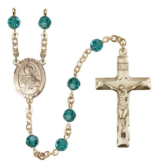 14 Karat Gold-Filled 6mm Austrian Crystal Saint Daria Rosary in Zircon