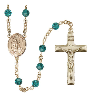 14 Karat Gold-Filled 6mm Austrian Crystal Saint Maron Rosary in Zircon