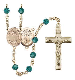 14 Karat Gold-Filled 6mm Austrian Crystal Saint Sebastian/Gymnastics Rosary in Zircon