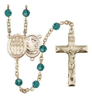14 Karat Gold 6mm Austrian Crystal Saint Cecilia / Choir Rosary in Zircon