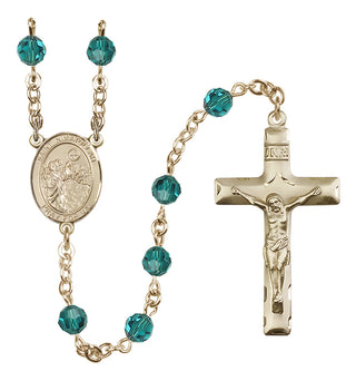14 Karat Gold 6mm Austrian Crystal Saint Nimatullah Rosary in Zircon