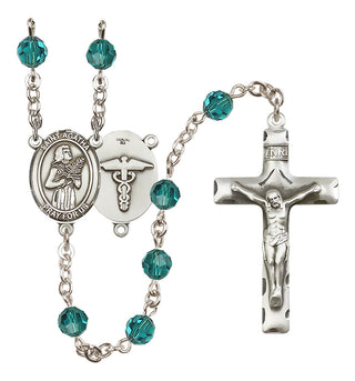 Sterling Silver 6mm Austrian Crystal Saint Agatha / Nurse Rosary in Zircon