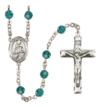 Sterling Silver 6mm Austrian Crystal Saint Daniel Rosary in Zircon