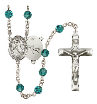 Sterling Silver 6mm Austrian Crystal Saint Joseph of Cupertino Rosary in Zircon